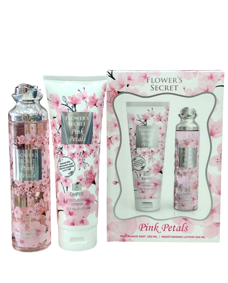 emper Pink Petals Gift Set Body Mist and Lotion 250ml - Image 1